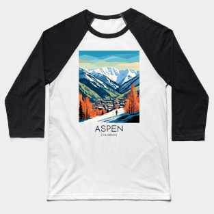 A Pop Art Travel Print of Aspen - Colorado - US Baseball T-Shirt